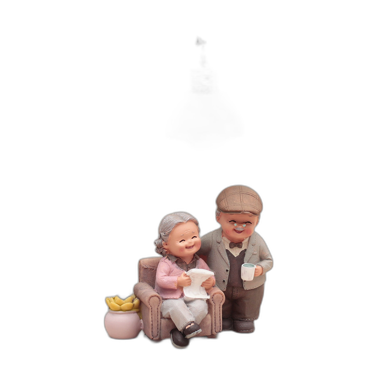 Creative old man birthday wedding gift granny home living room character decoration resin decoration