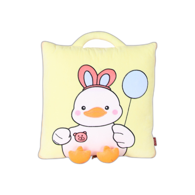 Cartoon pillow quilt happy house duck single quilted dual-use two-in-one family car pillow