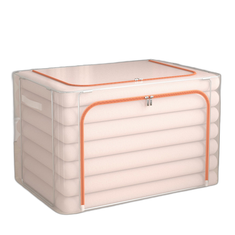 Clothes storage box clothing bag wardrobe folding dormitory cabinet transparent home organization artifact artifact