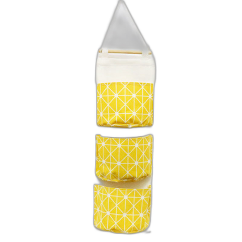 YW048 cotton and linen waterproof storage hanging bag multi-layer household supplies sundry manufacturer direct sale sale