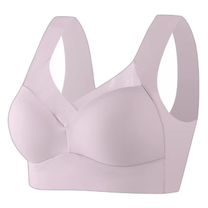 Cross-border enlarged vest-style fixed cup seamless ice silk underwear without steel ring sports yoga vest women's wrapped chest chest