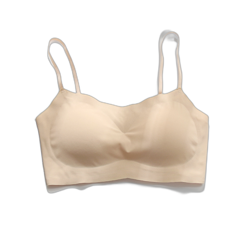 Cross-border wholesale Japanese ice silk tube top camisole with chest pad to prevent light loss one-piece chest-wrapped seamless underwear for women women