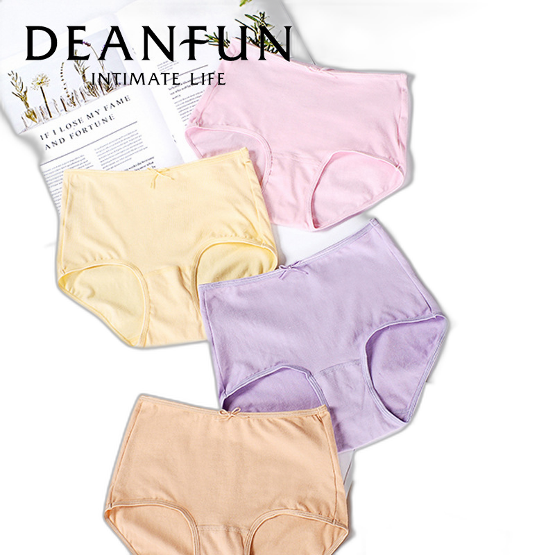 Die Anfen 2 boxes of elastic cotton pure color breathable Taobao micro-business best-selling high-waist boxer underwear female 975 975