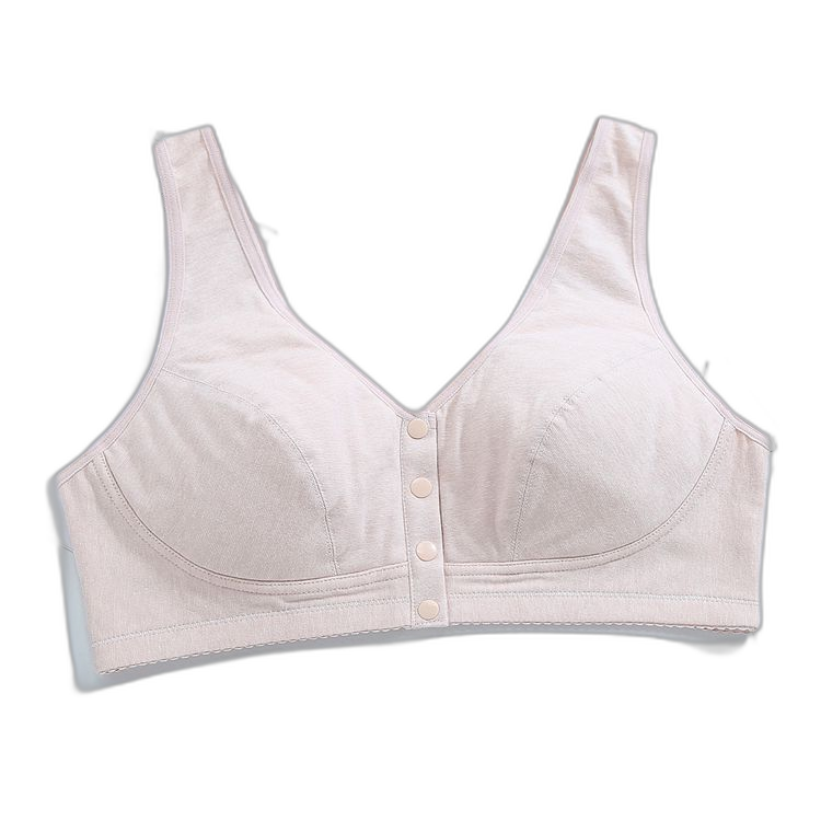Front-opening buckle-free rim-less push-up breathable women's thin nursing bra for middle-aged and elderly comfortable bra