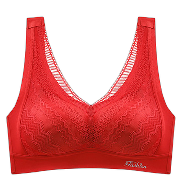 Latex underwear women's thin section lace small chest gathered vest bra adjustable breasts beautiful back without steel ring ring