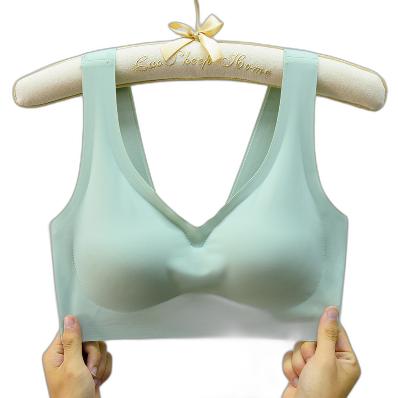 New 200 catties fat mm plus size seamless underwear women's sports vest no steel ring shockproof sleep bra bra