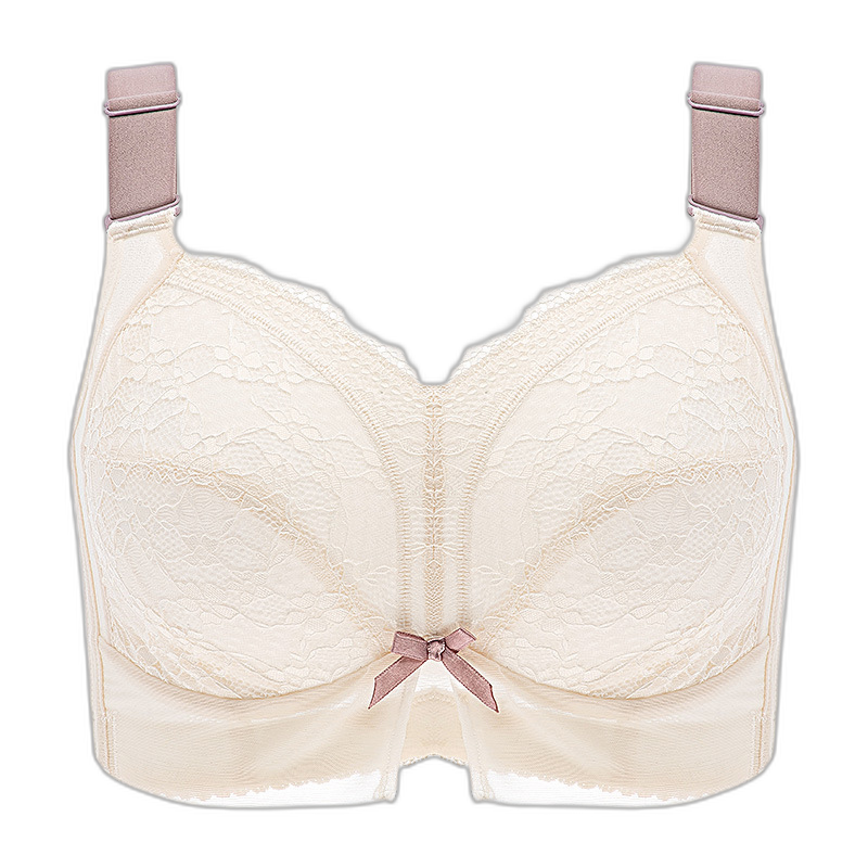 New manufacturer wholesale big breasts showing small underwear women's thin style no steel rims large size bra shrink full cup cup