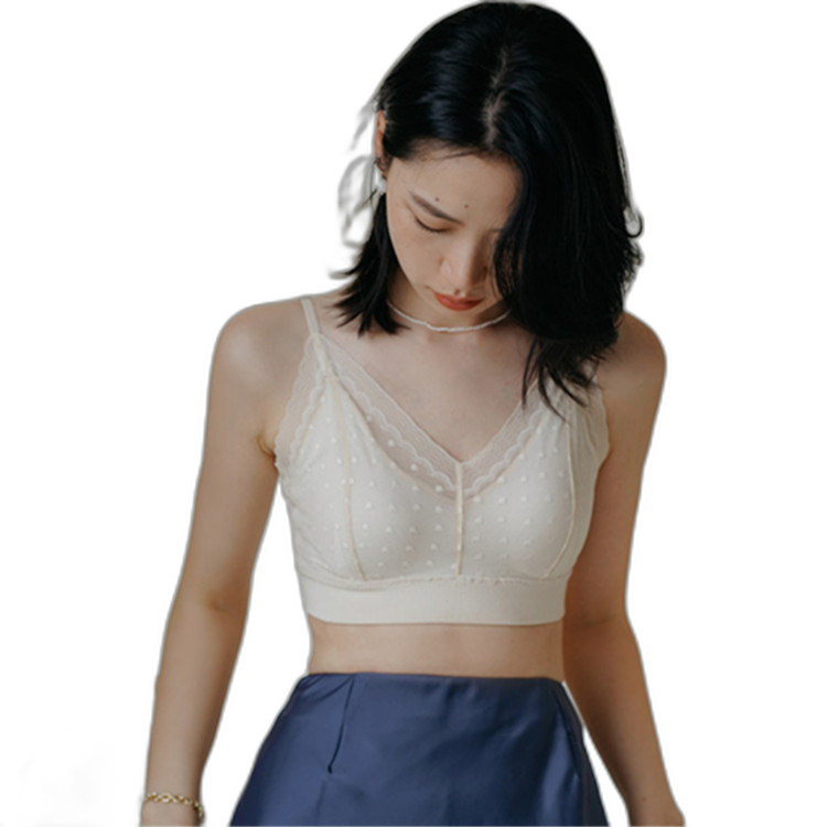 New net red French lace beautiful back underwear women's thin section breathable no steel ring bra straps gathered BRA BRA