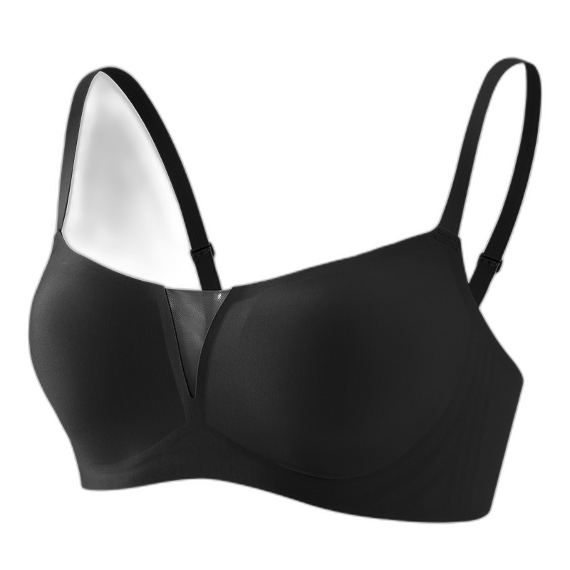 Zero Sense Jelly French Square Neck One-piece Seamless Underwear Women's Thin Section No Steel Ring Gather Up Breast Beautiful Back Bra Bra