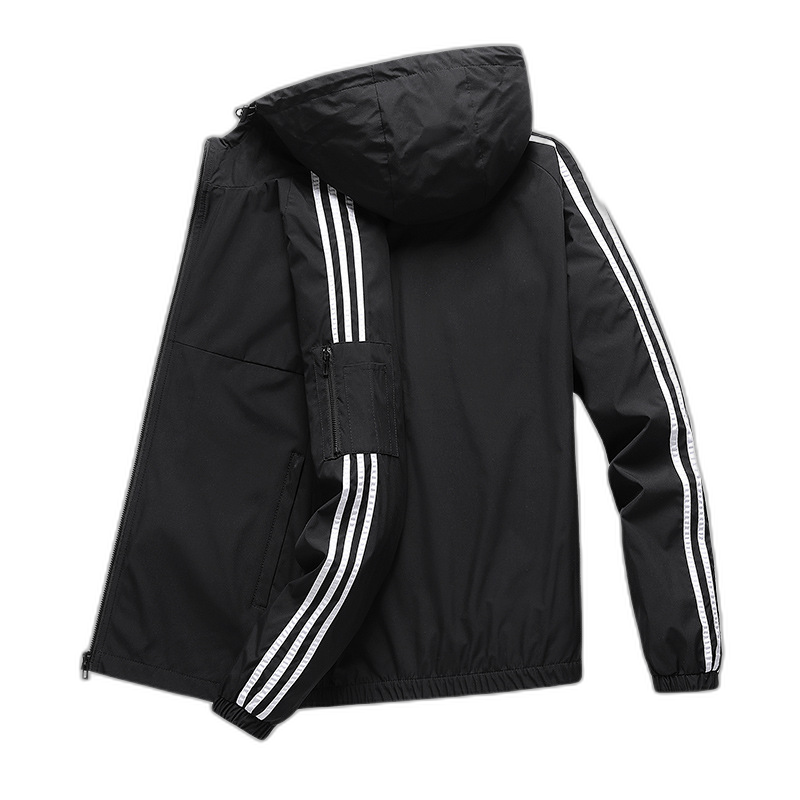 2020 autumn new classic three-bar hooded jacket men's long-sleeved cardigan sports leisure wholesale wholesale