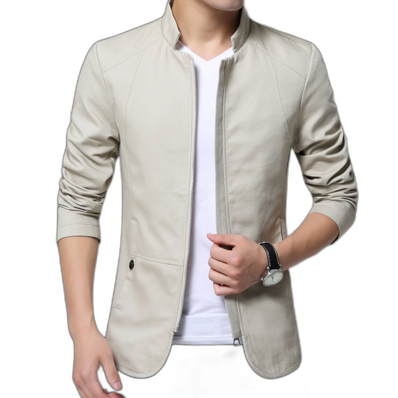 2019 Spring and Autumn Men's Stand Collar Jacket Slim Youth Coat Fashion Casual Tops Wholesale Wholesale