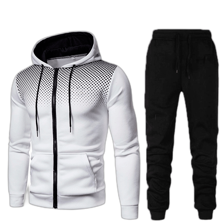 2021 autumn and winter new men's casual cardigan hooded sweater 3D printing wholesale suit suit