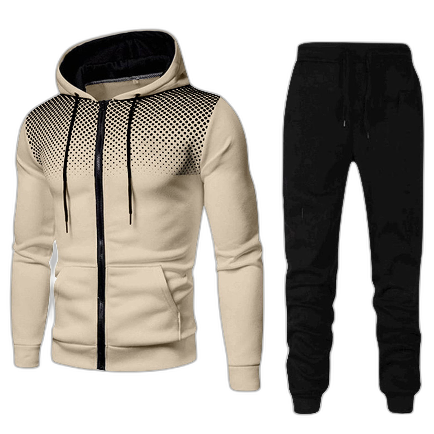 2022 sweater trousers cross-border foreign trade Amazon sports fitness casual men's autumn and winter zipper suit men men
