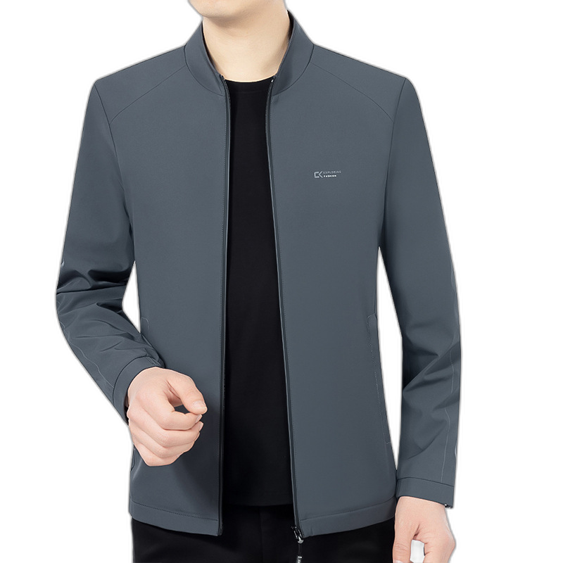 2023 new men's clothing spring and autumn business casual stand-up collar middle-aged jacket coat tops clothing