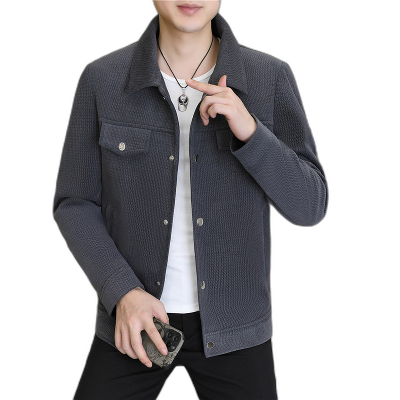 2023 new work jackets for men, spring and autumn trendy casual handsome men's loose thin tops tops