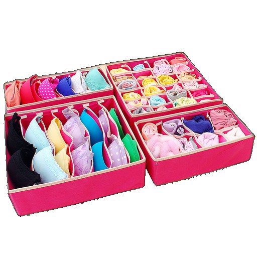 Beige gray underwear storage box four-piece socks fabric home bra finishing finishing