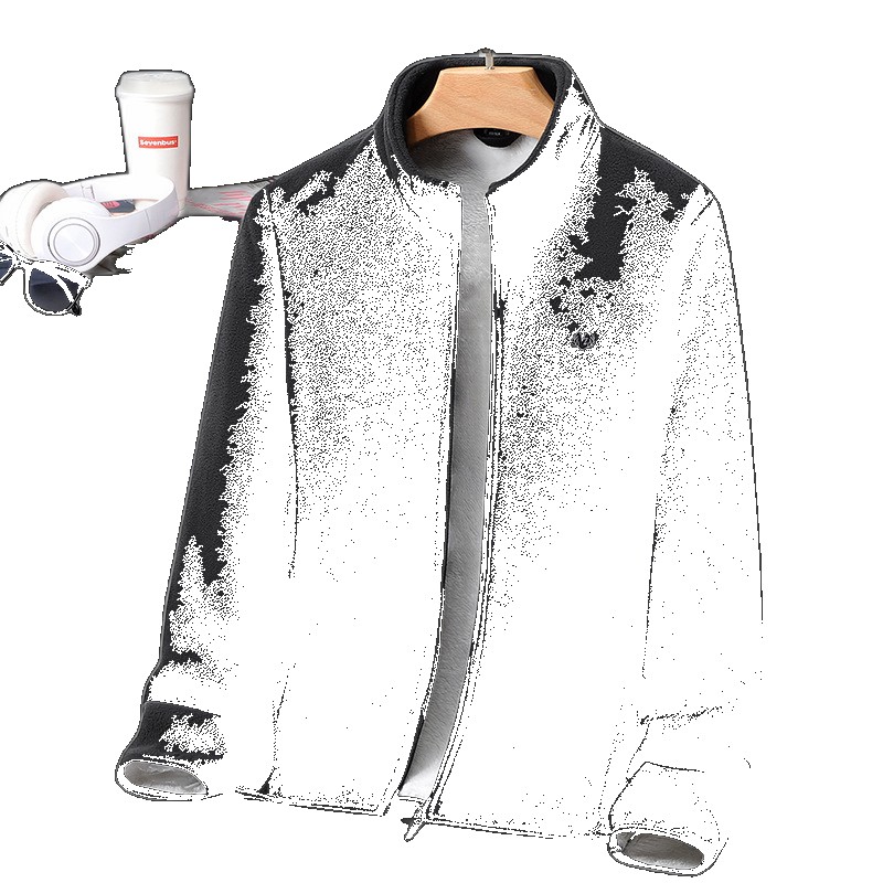 2023 polar fleece jacket men's plus thickened sweater middle-aged and elderly warm large size size