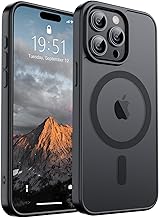 手机配件 supfine magnetic for iphone 15 pro max case compatible with magsafe military grade drop protection translucent matte shockproof phone cover black