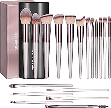 美妆 化妆刷 bs-mall makeup brush set 18 pcs premium synthetic foundation powder concealers eye shadows blush makeup brushes with black case
