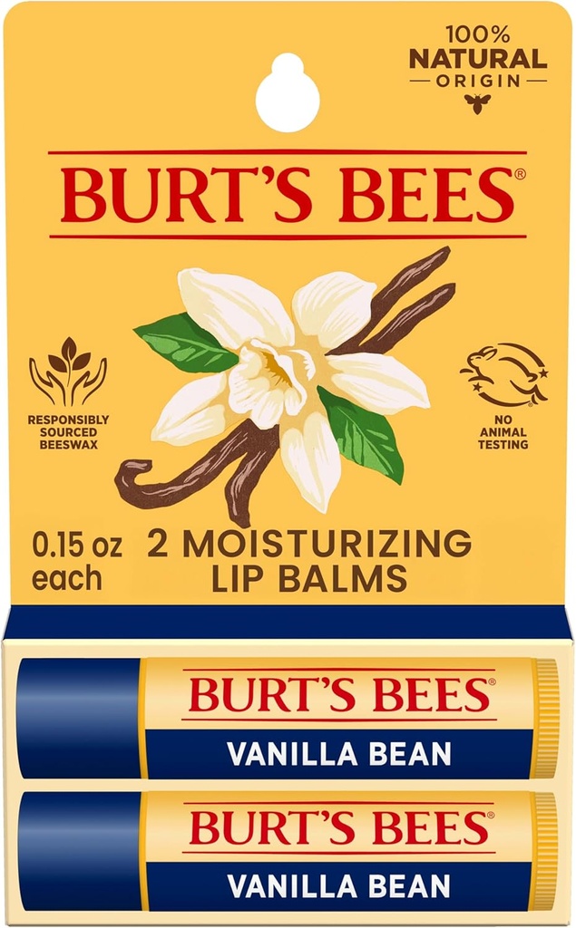 lip gloss burt s bees vanilla bean moisturizing lip balm 100 natural origin mother s day gift 2 tubes 0 15 oz