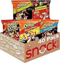 休闲食品 零食 cheetos cheese flavored snacks flamin hot mix variety pack pack of 40