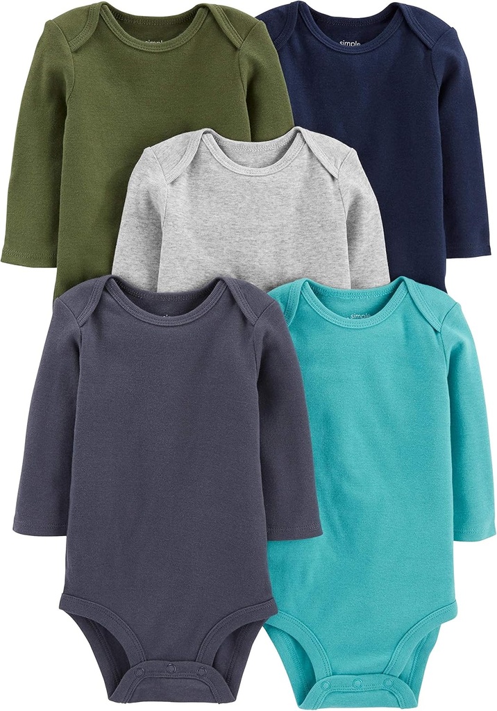 Baby-Boys Long-Sleeve Bodysuit Pack of 5Bodysuit