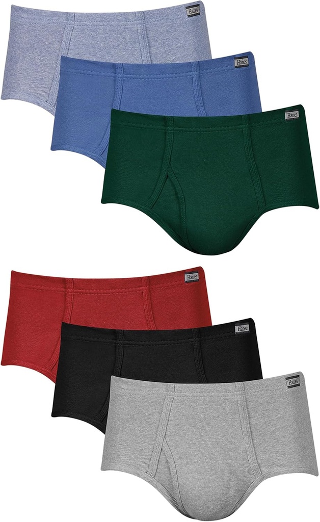 Men's Underwear Briefs Pack, 6 Pairs, Cool & Breathable Cotton Briefs, Moisture-Wicking Underwear for Men