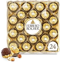 Ferrero Rocher, Premium Milk Chocolate Hazelnut, Individually Wrapped Chocolate Gift Box, 24 Count, 10.6 oz
