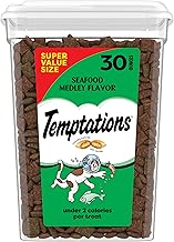 Temptations Classic Crunchy and Soft Cat Treats, Seafood Medley Flavor, 30 oz. Tub