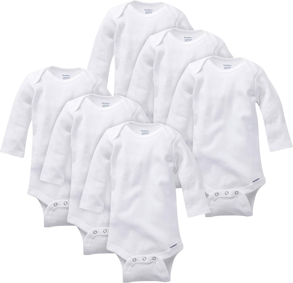婴儿连体衣 unisex-baby multi-pack long-sleeve onesies bodysuit mitten cuff sizes