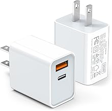 手机配件 lcgens usb c wall charger block 20w 2-pack dual port pd power delivery fast type c charging block plug compatible with iphone 11 12 13 14 15 16 17 pro max xs xr x ipad pro samsung galaxy
