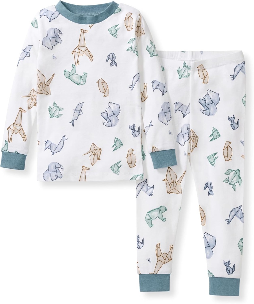 婴儿连体衣 boys 2-piece long sleeve tee and pants organic cotton pajama set