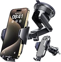 [2025 True Military-Grade] Car Phone Holder VANMASS [Upgraded Strongest Suction & Clip] Cell Phone Mount for Dashboard Windshield Vent Wall,Truck Cradle Stand for iPhone 17 Pro Max 16 15 14 13 Android