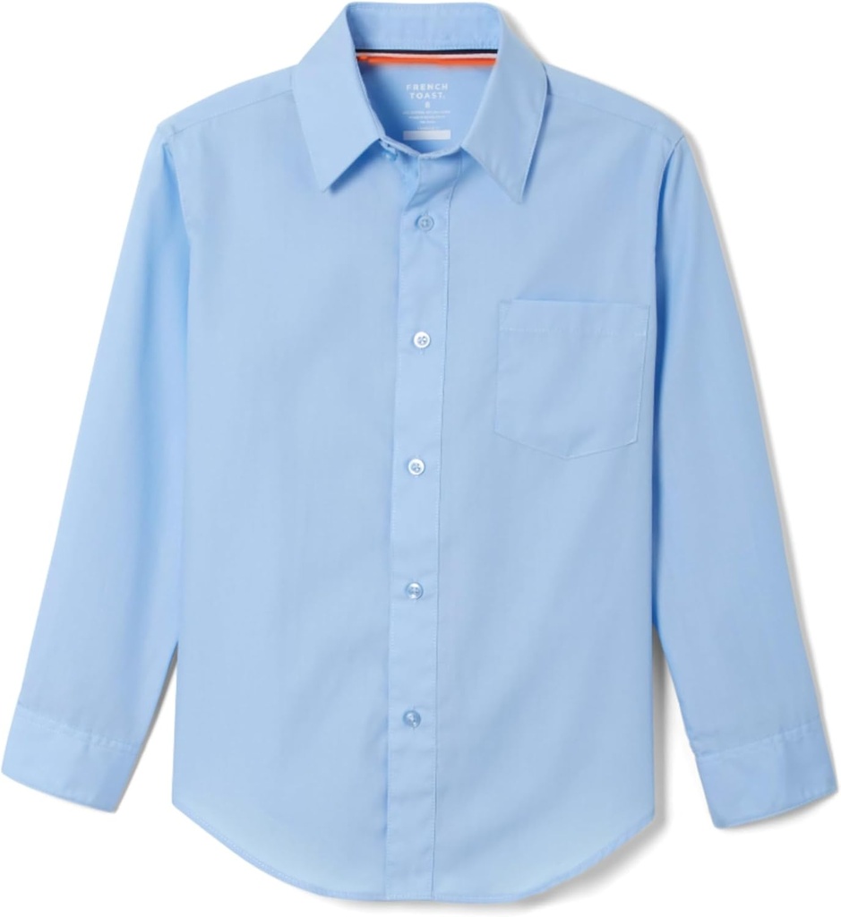 Boys' Expandable Collar Button Down Dress Shirt with Long Sleeves (Standard & Husky)