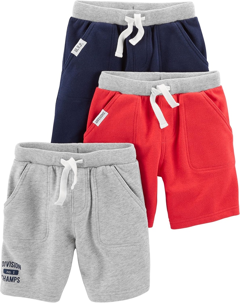 kids clothing baby boys multi-pack knit shorts