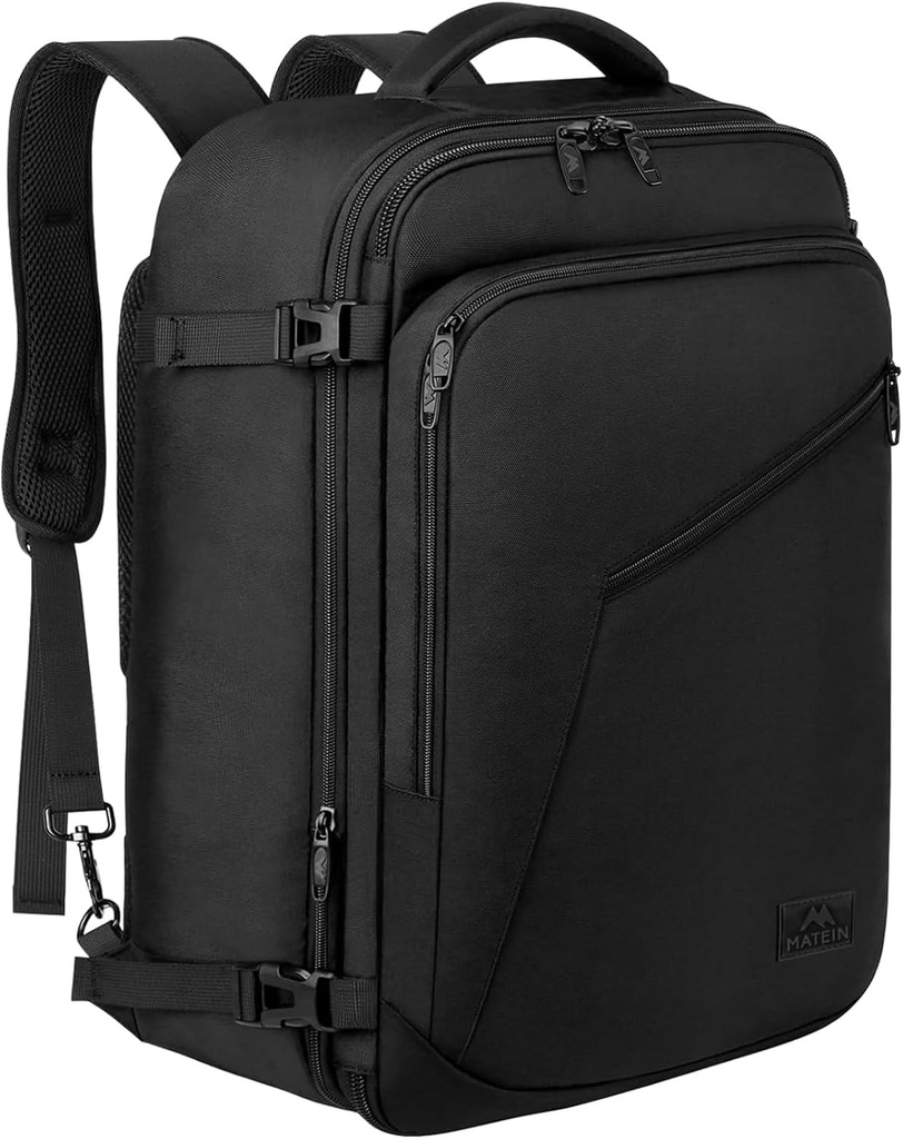hand bag matein carry on backpack extra large travel backpack expandable airplane approved weekender bag for men and women water resistant lightweight daypack for flight 40l black