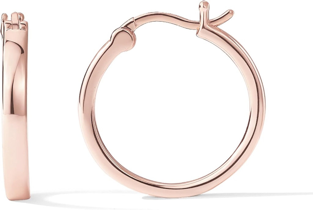 14K Gold Plated 925 Sterling Silver Post Lightweight Hoops | Earring | Gold Hoop Earrings for Women
