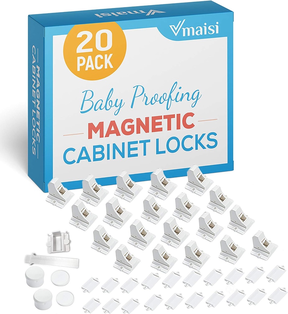 cabinets for the kitchen 20 pack magnetic cabinet locks baby proofing - vmaisi children proof cupboard drawers latches - adhesive easy installation (One Size)