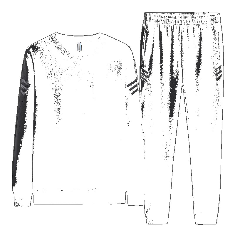 2020 autumn new casual sports sweater suit men's striped round neck trousers two-piece set set (One Size)