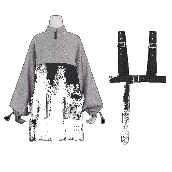 2021 autumn and winter new detachable strap belt chain student skirt two-piece sweater dress female female (One Size)