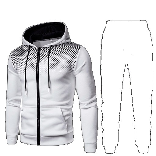 2021 autumn and winter new men's casual cardigan hooded sweater 3D printing wholesale suit suit (One Size)