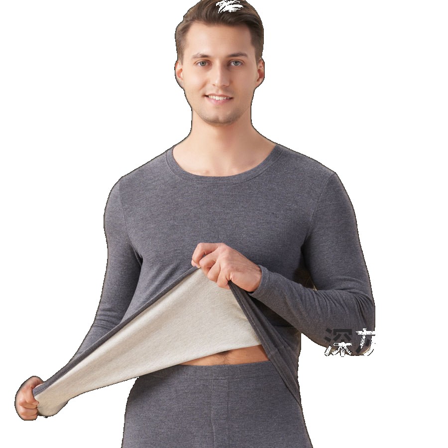 2022 autumn and winter new clothes johns men's thick German velvet thermal underwear suit elastic slimming spot wholesale wholesale (One Size)