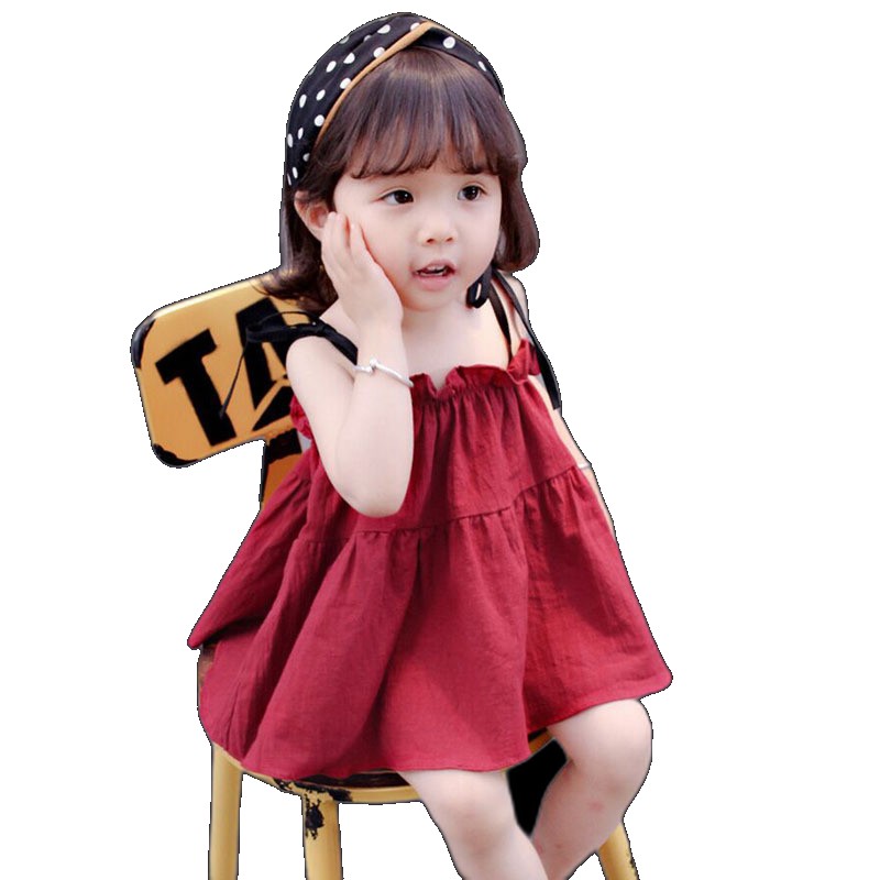 2023 Girls Summer Skirts New Baby Suspender Children's Loose Dresses Cute Sweet Princess Dresses (One Size)