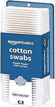 Amazon Basics Cotton Swabs for Personal Hygiene and Baby Care, 500 Count, 1 Pack (One Size)