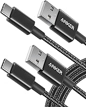 手机配件 anker cable 2 pack 6ft usb a to usb c cable for iphone 17 series samsung galaxy s10 s10 lg v30 beats fit pro and more black