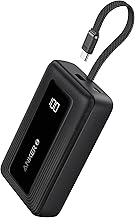 Anker Zolo Power Bank (2025 Upgraded Version), 20,000mAh 30W High-Speed Portable Charger with Built-in USB-C Cable, Battery Pack for iPhone 17/16 / 15 Series, Galaxy, and More (One Size)