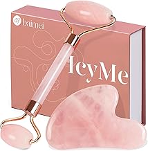 美妆 baimei icyme jade roller gua sha face roller redness reducing skin care tools self care for men women massager for face eyes neck relieve fine lines and wrinkles - rose quartz (One Size)