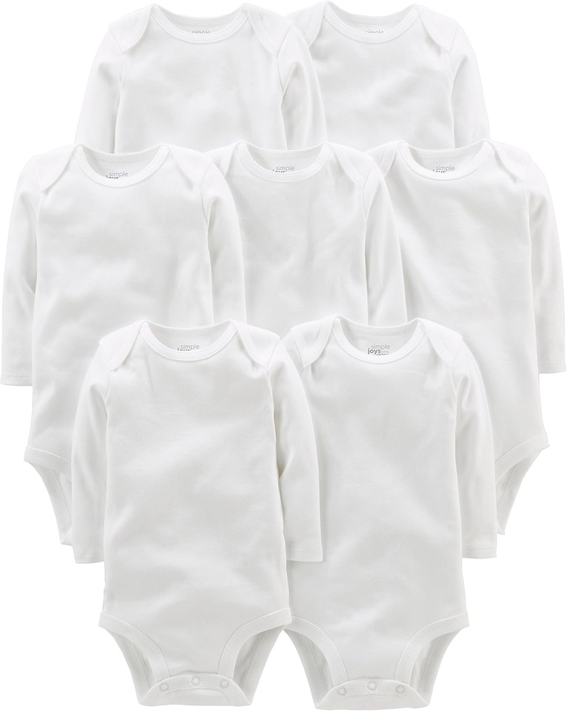 Baby 7-pack Long Sleeve Bodysuit (One Size)