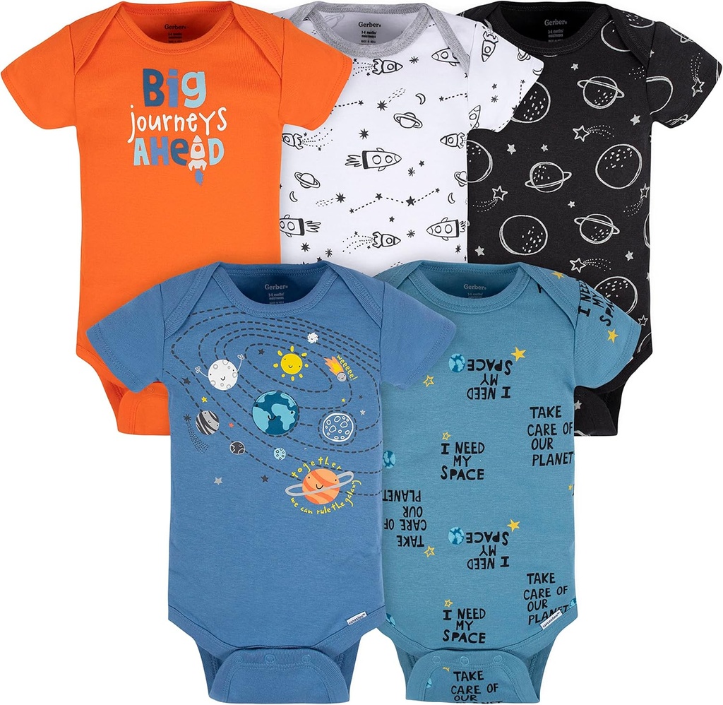 Baby Boys' 5-pack Variety Onesies Bodysuits (One Size)