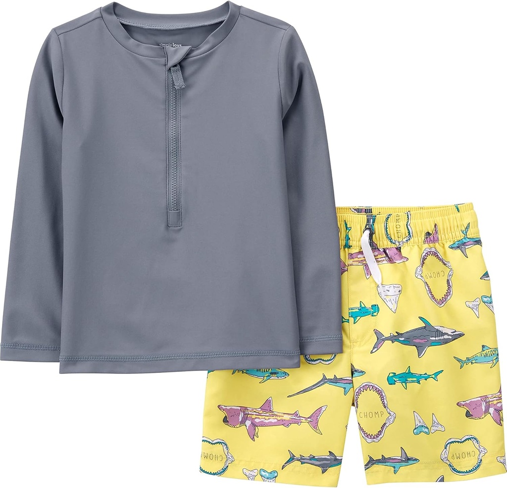 Baby Boys' Swimsuit Trunk and Rashguard Set